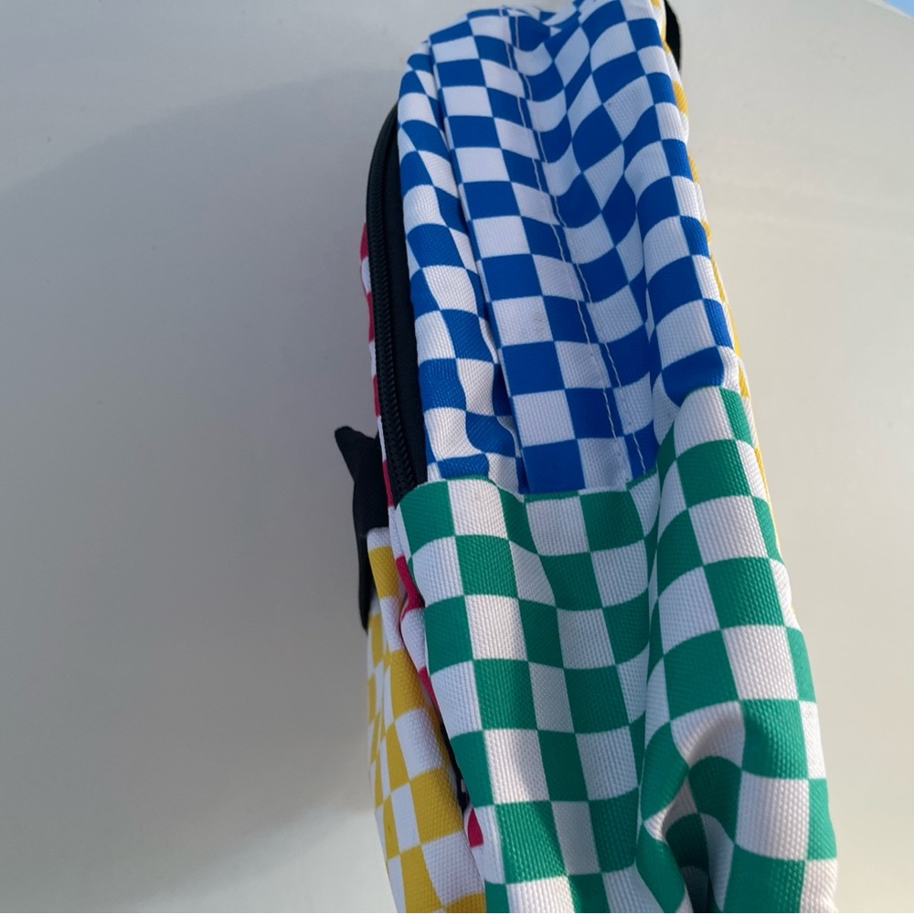 VANS Realm Rainbow Backpack Checkerboard Multi Color Block w/Laptop Pocket - Picture 7 of 8